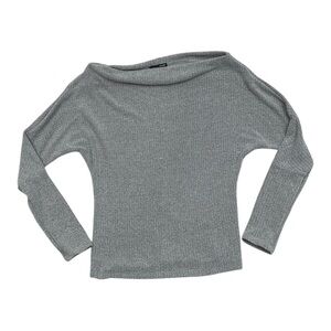 Fashion Nova Off-the-Shoulder Grey Knit Sweater